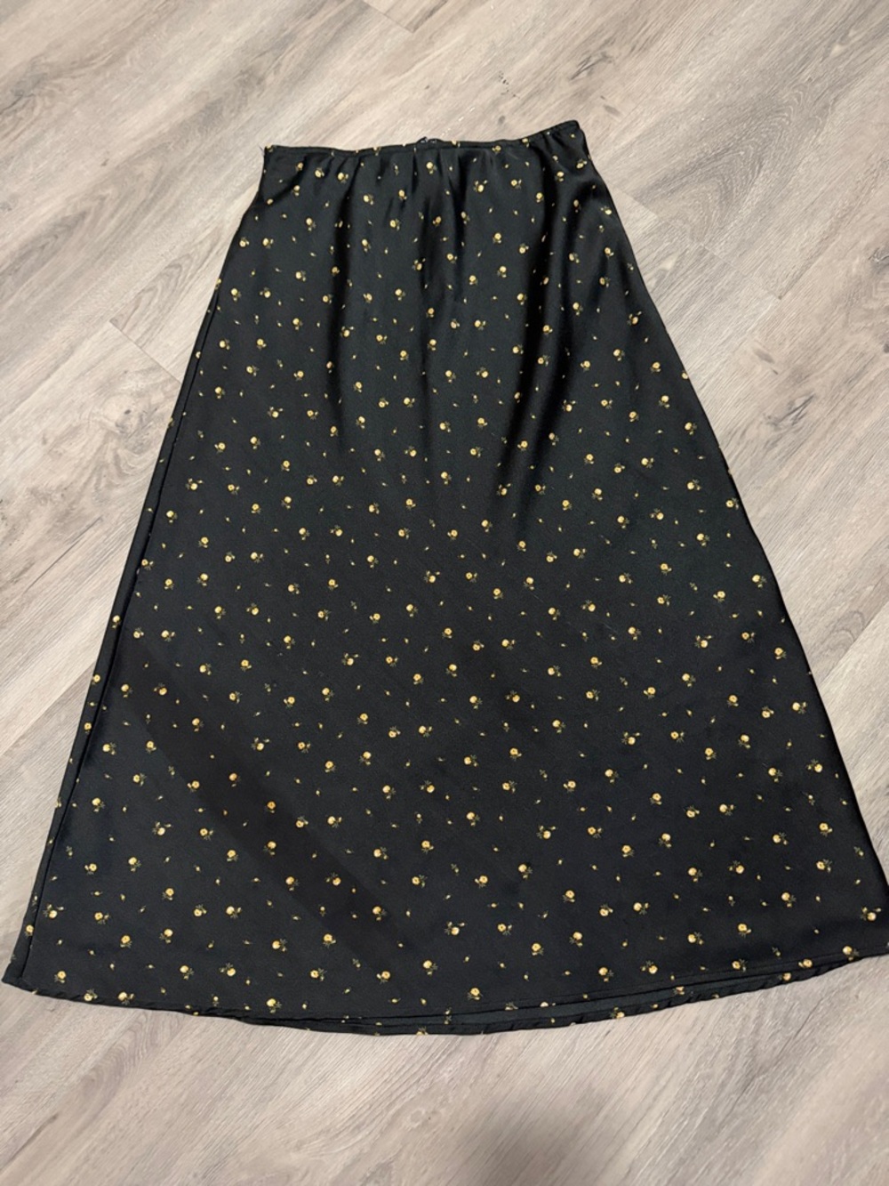 Black Skirt with Gold Dot Print